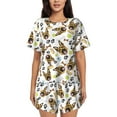 thumbnail image 1 of Gukieu German Shepherd Dog Print Women's Short-sleeved Pajama Set, Round Neck Button Top Elastic Shorts 2-piece Set, Summer Home Leisure Clothing-Medium, 1 of 6
