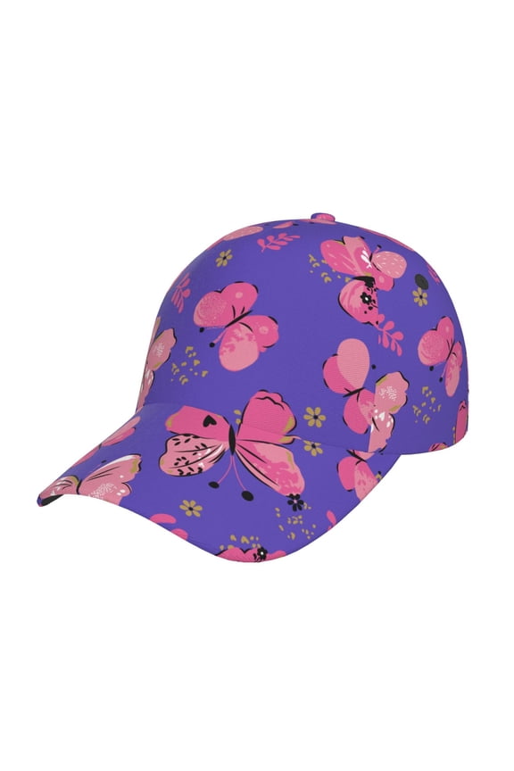 Girl Butterfly Prin Baseball Cap, Adjustable Sweat-wicking Daily,Travel, Sports Cap, Unisex