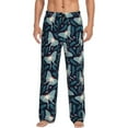 thumbnail image 1 of Gukieu Glowing Butterfly Print Men's Home Trousers, Elastic Drawstring Home Pajamas Clothing Suitable for Adult Men-Small, 1 of 6