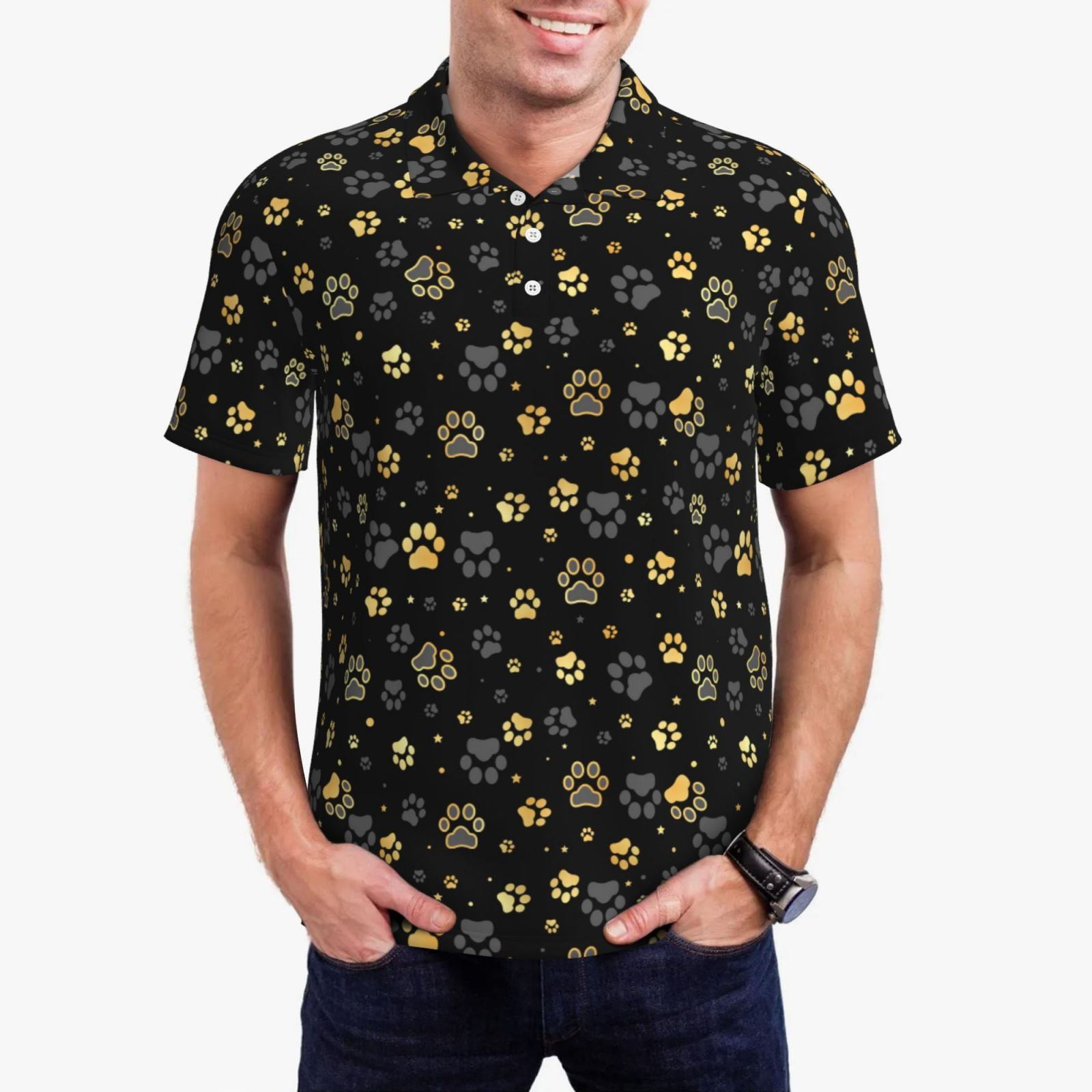 Dog Bone Paw Men's Golf Shirts