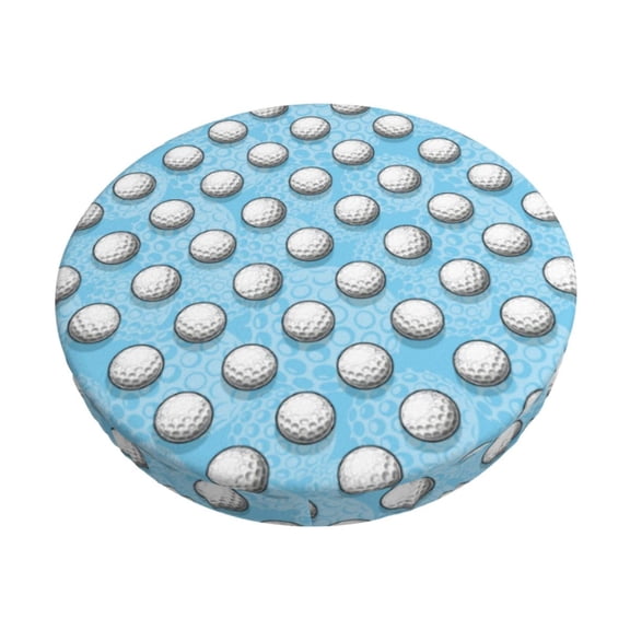 Gukieu Golf Balls 1 Print Round Chair Cover, Dust-proof and Non-slip Bar Chair Protective Cover, Suitable for Bars, Restaurants, Offices-14 inch