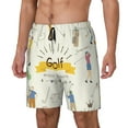 thumbnail image 1 of Gukieu Golf Icons And Golfer Print Men's Double Layer Sports Swim Trunks, Quick Dry Adjustable Waist Swim Shorts Swimwear-Small, 1 of 6