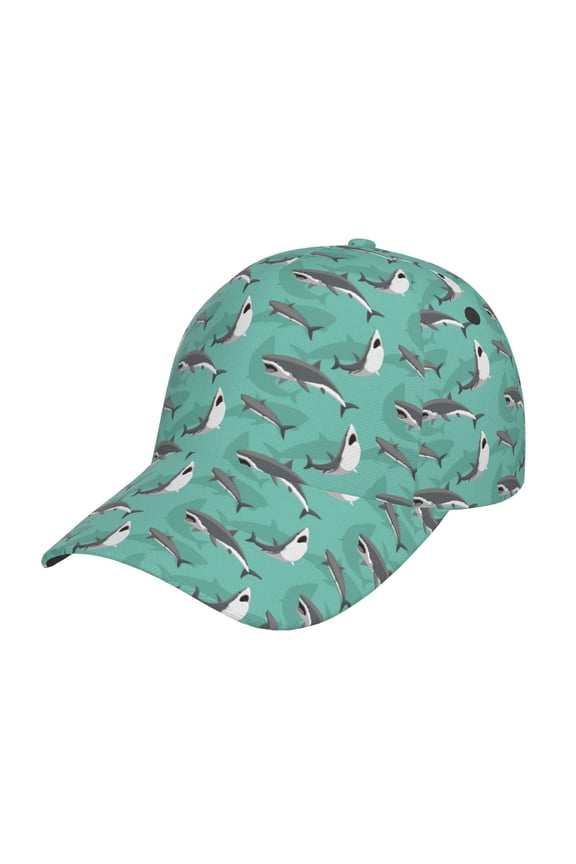 Great White Shark Prin Baseball Cap, Adjustable Sweat-wicking Daily,Travel, Sports Cap, Unisex