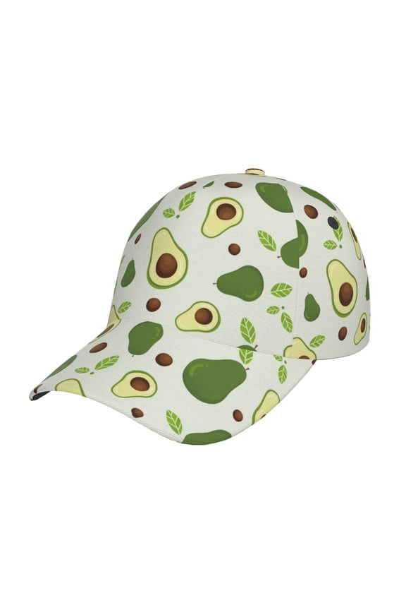 Green Avocado Prin Baseball Cap, Adjustable Sweat-wicking Daily,Travel, Sports Cap, Unisex
