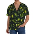 thumbnail image 1 of Gukieu Green Branch Olive Print Men's Short-sleeved Shirts, Button-down Pocket Shirts, T-shirts, Beach Vacation Travel Summer Clothing-Small, 1 of 5