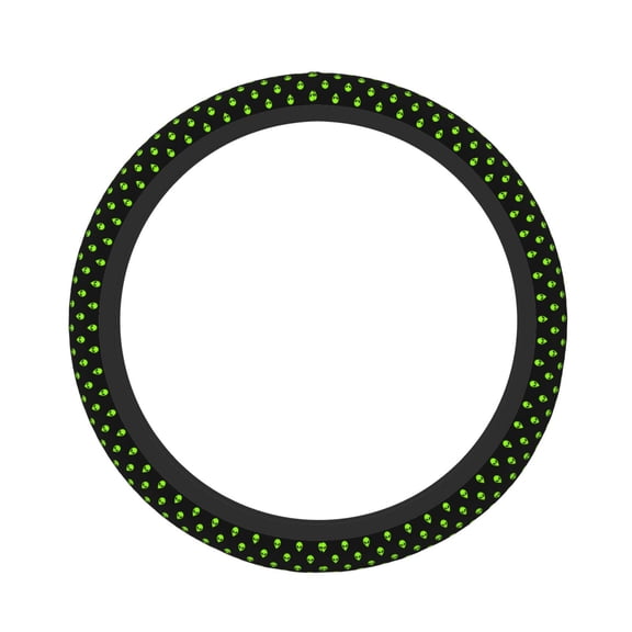 Gukieu Green Monster Print Elastic Steering Wheel Cover, Anti-slip and Sweat-proof Car Steering Wheel Protector Cover for Cars, Vans, Trucks Car Accessories