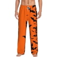 thumbnail image 1 of Gukieu Halloween Bats Print Men's Home Trousers, Elastic Drawstring Home Pajamas Clothing Suitable for Adult Men-3X-Large, 1 of 6