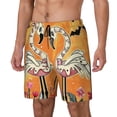 thumbnail image 1 of Gukieu Halloween Flamingos Print Men's Double Layer Sports Swim Trunks, Quick Dry Adjustable Waist Swim Shorts Swimwear-Small, 1 of 6