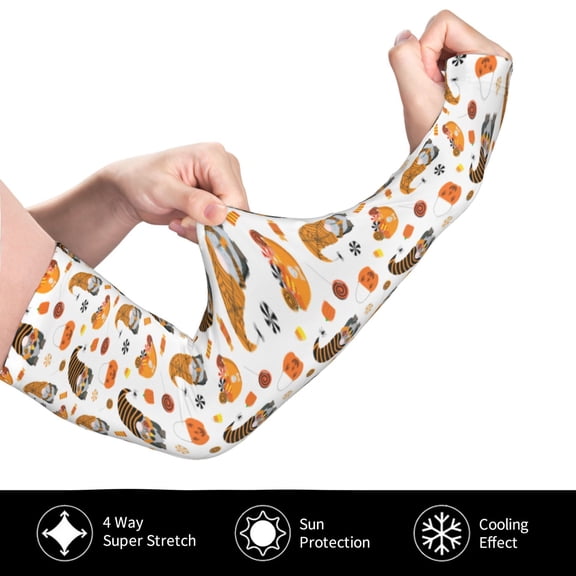 Gukieu Halloween Gnomes for Adult Ice Silk Sun Protection Arm Sleeves, Moisture Wicking, UV Protection Outdoor Sports Arm Sleeves, Unisex