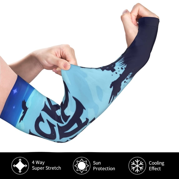 Gukieu Halloween Trick Or Treat for Adult Ice Silk Sun Protection Arm Sleeves, Moisture Wicking, UV Protection Outdoor Sports Arm Sleeves, Unisex