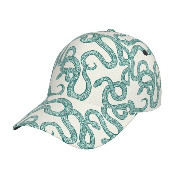 Gukieu Hand Drawn Snake Prin Baseball Cap, Adjustable Sweat-wicking Daily,Travel, Sports Cap, Unisex