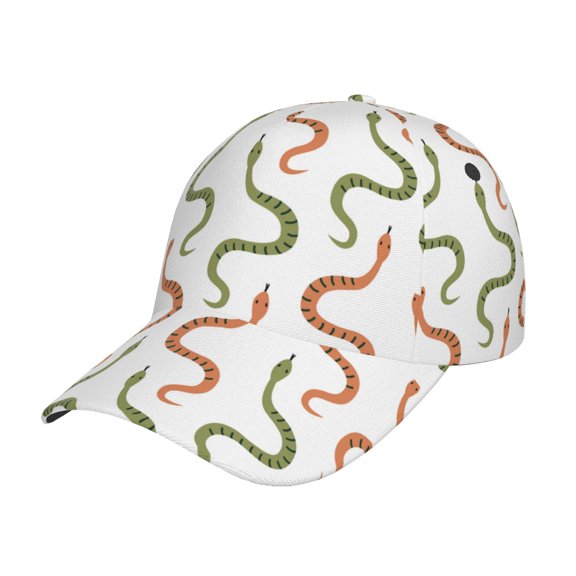 Gukieu Hand Drawn Snake Prin Baseball Cap, Adjustable Sweat-wicking Daily,Travel, Sports Cap, Unisex