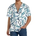 thumbnail image 1 of Gukieu Hand Drawn Snake Print Men's Short-sleeved Shirts, Button-down Pocket Shirts, T-shirts, Beach Vacation Travel Summer Clothing-4X-Large, 1 of 5