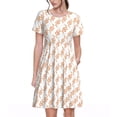 thumbnail image 1 of Gukieu Hand Drawn Snake Print Women's Short Sleeve Dress, Elastic Waistband A-line with Pockets Summer Dress, Suitable for Daily Leisure, Work, Vacation, 1 of 6