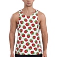 thumbnail image 1 of Gukieu Hand Drawn Strawberry Print Men's Quick Dry Fitness Vest, Round Neck Sleeveless Fitness Bodybuilding Top-4X-Large, 1 of 7