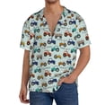 thumbnail image 1 of Gukieu Hand drawn tractors Print Men's Short-sleeved Shirts, Button-down Pocket Shirts, T-shirts, Beach Vacation Travel Summer Clothing-Large, 1 of 5