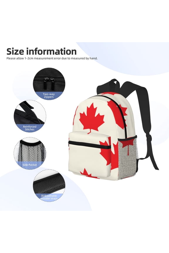 Happy Canada Day Print Backpack, Waterproof Backpack with Adjustable Shoulder Straps, Suitable for Campus, Business, Travel, Unisex