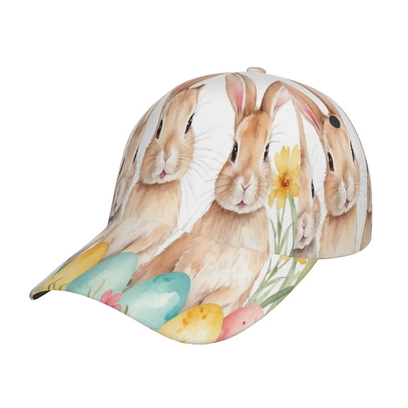 Gukieu Happy Easter Prin Baseball Cap, Adjustable Sweat-wicking Daily,Travel, Sports Cap, Unisex