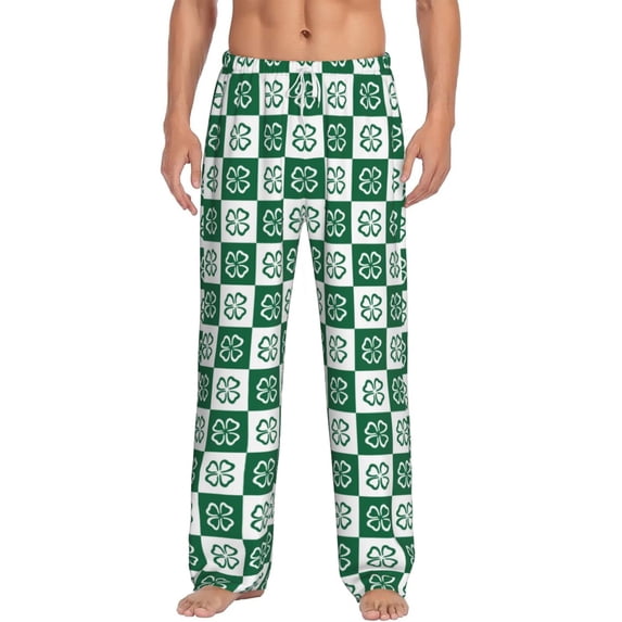 Gukieu Happy saint Patricks day Print Men's Home Trousers, Elastic Drawstring Home Pajamas Clothing Suitable for Adult Men-XX-Large