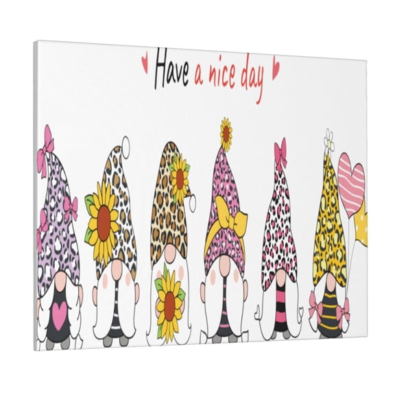 Gukieu Have a Nice Day Print Canvas Decorative Hanging Painting, Waterproof Art Wall Decoration with Frame, Suitable for Living Room, Bedroom