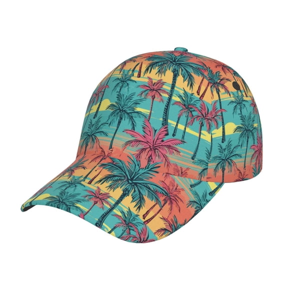 Gukieu Hawaii Palms Prin Baseball Cap, Adjustable Sweat-wicking Daily,Travel, Sports Cap, Unisex