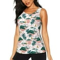 thumbnail image 1 of Gukieu Hawaii Palms Print Women's Quick-drying Fitness Vest, Round Neck Sleeveless Fitness T-shirt, Suitable for Yoga, Sports-Small, 1 of 7
