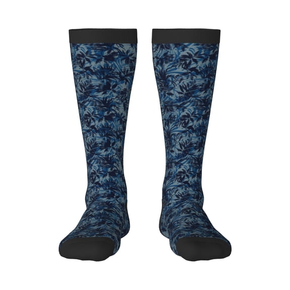 Gukieu Hawaiian Style Print Contrast Color Stockings, Elastic Sports Socks Warm Socks Clothing Accessories, Adult Unisex