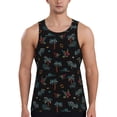 thumbnail image 1 of Gukieu Hawaiian Style Print Men's Quick Dry Fitness Vest, Round Neck Sleeveless Fitness Bodybuilding Top-Medium, 1 of 7