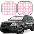 thumbnail image 1 of Gukieu Heart Buffalo Plaid Print Car Windshield Sun Visor, Foldable Anti-UV Car Sun Visor Suitable for Vans, Trucks Car Accessories-Small, 1 of 6