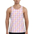 thumbnail image 1 of Gukieu Heart Buffalo Plaid Print Men's Quick Dry Fitness Vest, Round Neck Sleeveless Fitness Bodybuilding Top-XX-Large, 1 of 7