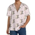 thumbnail image 1 of Gukieu Heart Cat Print Men's Short-sleeved Shirts, Button-down Pocket Shirts, T-shirts, Beach Vacation Travel Summer Clothing-XX-Large, 1 of 5