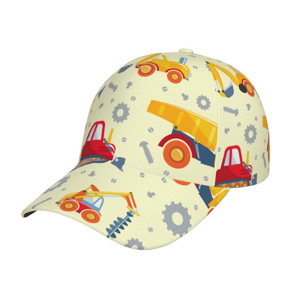 Gukieu Heavy Equipment Prin Baseball Cap, Adjustable Sweat-wicking Daily,Travel, Sports Cap, Unisex