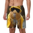 thumbnail image 1 of Gukieu Heavy Metal Style Guinea Pig Print Men's Double Layer Sports Swim Trunks, Quick Dry Adjustable Waist Swim Shorts Swimwear-Large, 1 of 6