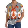 thumbnail image 1 of Gukieu Hello Fall Gnomes Print Men's Short-sleeved Shirts, Button-down Pocket Shirts, T-shirts, Beach Vacation Travel Summer Clothing-XX-Large, 1 of 5