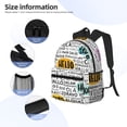 thumbnail image 1 of Gukieu Hello Print Backpack, Waterproof Backpack with Adjustable Shoulder Straps, Suitable for Campus, Business, Travel, Unisex, 1 of 6