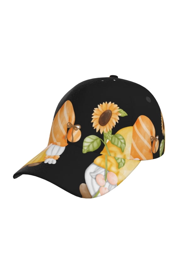 Hello Spring Sunflower Gnomes Prin Baseball Cap, Adjustable Sweat-wicking Daily,Travel, Sports Cap, Unisex