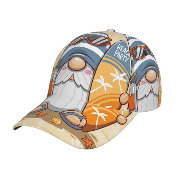 Gukieu Hello Summer Cute Gnome Prin Baseball Cap, Adjustable Sweat-wicking Daily,Travel, Sports Cap, Unisex