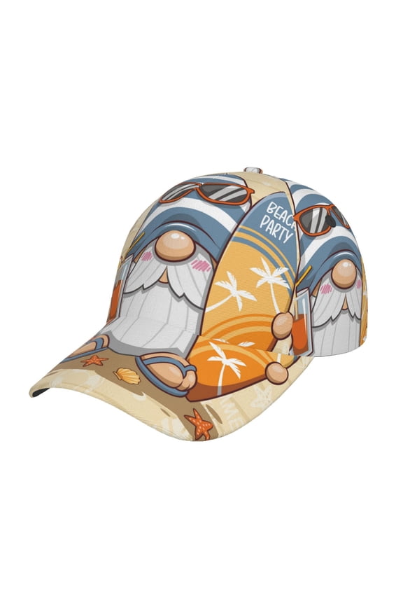 Hello Summer Cute Gnome Prin Baseball Cap, Adjustable Sweat-wicking Daily,Travel, Sports Cap, Unisex