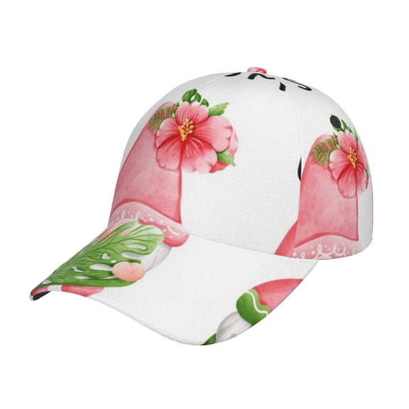 Gukieu Hello Summer Gnome Prin Baseball Cap, Adjustable Sweat-wicking Daily,Travel, Sports Cap, Unisex