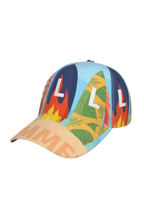 Hello Summer3 Prin Baseball Cap, Adjustable Sweat-wicking Daily,Travel, Sports Cap, Unisex