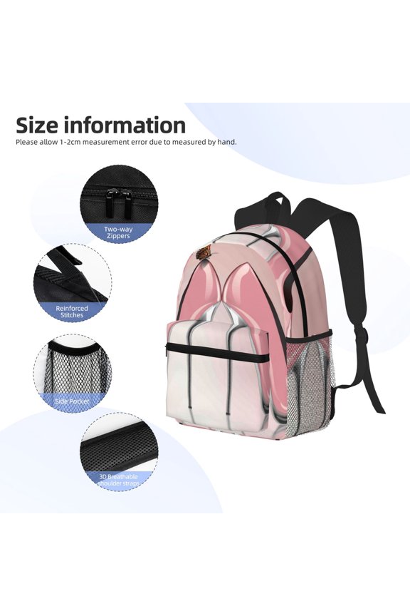 High Heel Shoes Butterfly Print Backpack, Waterproof Backpack with Adjustable Shoulder Straps, Suitable for Campus, Business, Travel, Unisex