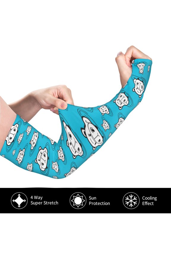 Hippo In Water Head for Adult Ice Silk Sun Protection Arm Sleeves, Moisture Wicking, UV Protection Outdoor Sports Arm Sleeves, Unisex