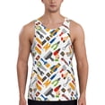 thumbnail image 1 of Gukieu Home construction tools Print Men's Quick Dry Fitness Vest, Round Neck Sleeveless Fitness Bodybuilding Top-Small, 1 of 7