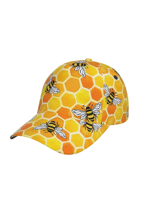 Honeycombs Prin Baseball Cap, Adjustable Sweat-wicking Daily,Travel, Sports Cap, Unisex