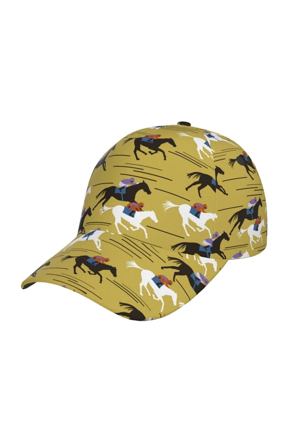 Horsemen In Horseraces Prin Baseball Cap, Adjustable Sweat-wicking Daily,Travel, Sports Cap, Unisex