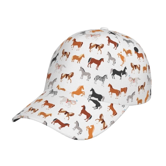 Gukieu Horses Prin Baseball Cap, Adjustable Sweat-wicking Daily,Travel, Sports Cap, Unisex
