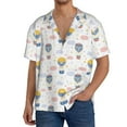 thumbnail image 1 of Gukieu Hot Air Balloon Print Men's Short-sleeved Shirts, Button-down Pocket Shirts, T-shirts, Beach Vacation Travel Summer Clothing-4X-Large, 1 of 5
