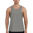 thumbnail image 1 of Gukieu Houndstooth Black And White Print Men's Quick Dry Fitness Vest, Round Neck Sleeveless Fitness Bodybuilding Top-3X-Large, 1 of 7