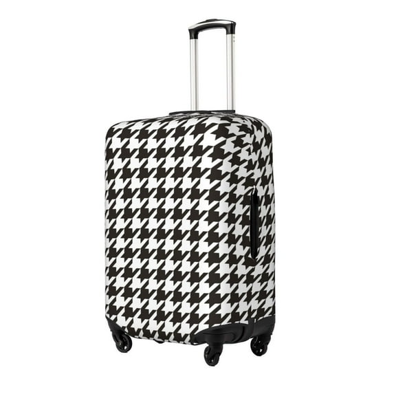 Gukieu Houndstooth Black And White Print Suitcase Protective Cover, Elastic Zipper Buckle Suitcase Protective Cover, Suitable for Travel, Business Trip-X-Large