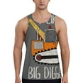 thumbnail image 1 of Gukieu I Like Big Digger Print Men's Quick Dry Fitness Vest, Round Neck Sleeveless Fitness Bodybuilding Top-Medium, 1 of 7